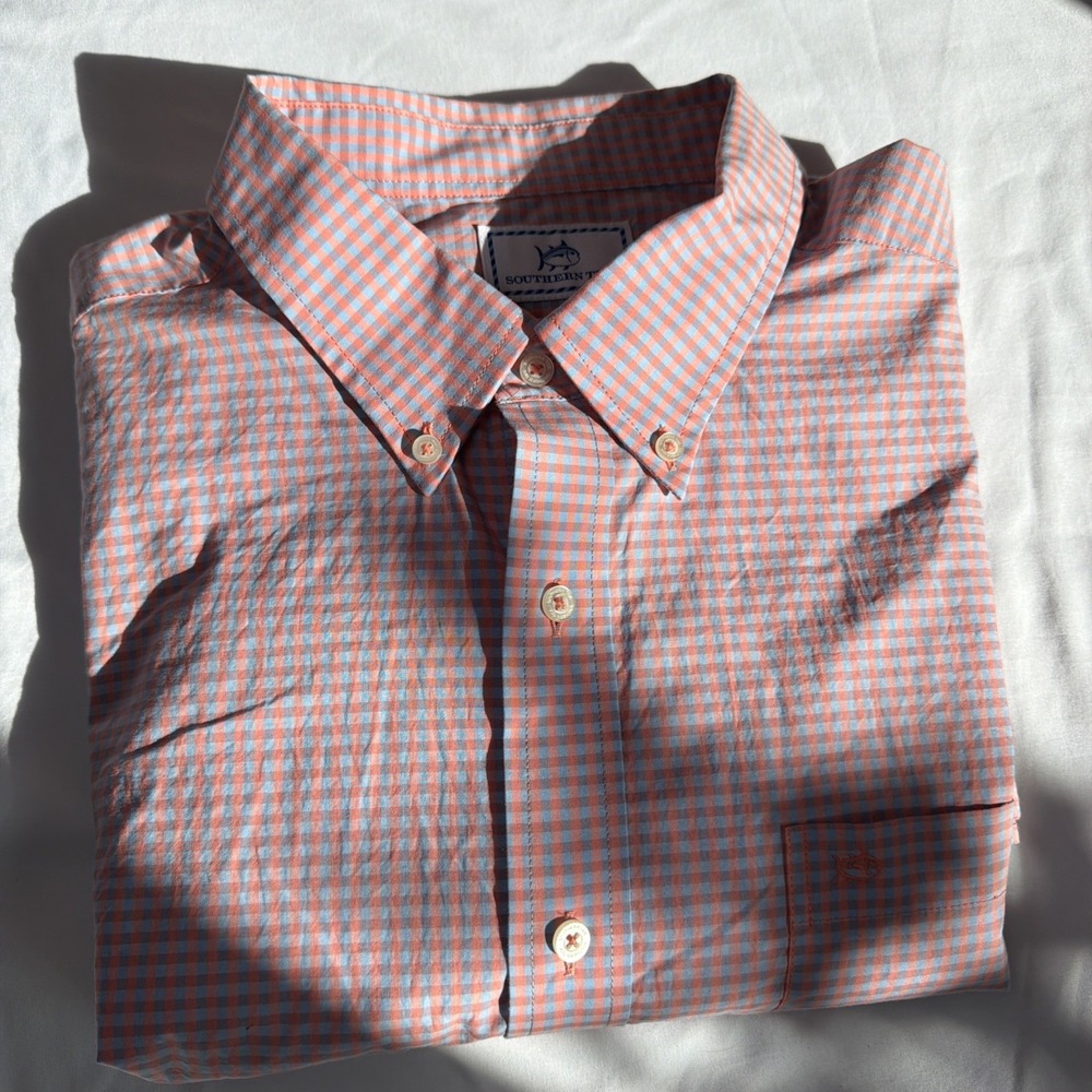 Southern Tide Men's Classic Fit Plaid Long Sleeve Button Down Shirt Size XL